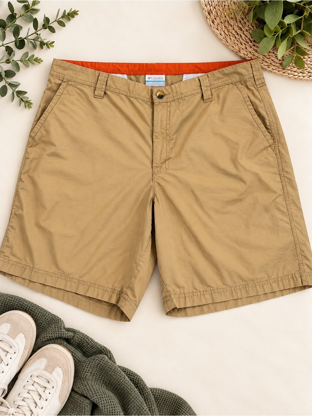 Columbia Men’s Khaki Chino Shorts Size 40 Tan Cotton
